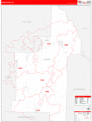 Sharp County, AR Digital Map Red Line Style