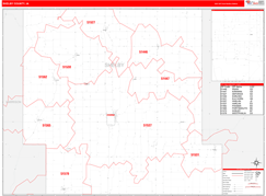 Shelby County, IA Digital Map Red Line Style