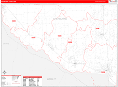 Sherburne County, MN Digital Map Red Line Style