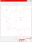 Sheridan County, KS Digital Map Red Line Style