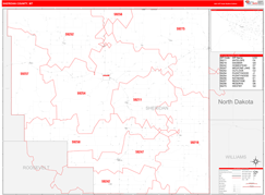 Sheridan County, MT Digital Map Red Line Style