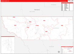 Sheridan County, WY Digital Map Red Line Style