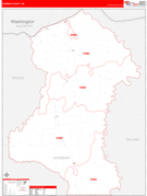 Sherman County, OR Digital Map Red Line Style