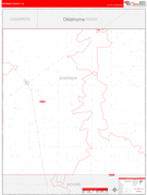 Sherman County, TX Digital Map Red Line Style