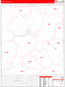 Shiawassee County, MI Digital Map Red Line Style