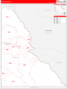 Shoshone County, ID Digital Map Red Line Style