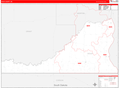 Sioux County, ND Digital Map Red Line Style