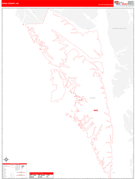 Sitka Borough (County), AK Digital Map Red Line Style