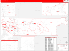 Skagit County, WA Digital Map Red Line Style