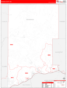 Skamania County, WA Digital Map Red Line Style