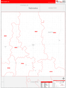 Smith County, KS Digital Map Red Line Style