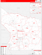 Smith County, TX Digital Map Red Line Style