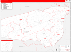 Snyder County, PA Digital Map Red Line Style