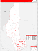 Somerset County, ME Digital Map Red Line Style