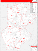 Somerset County, NJ Digital Map Red Line Style