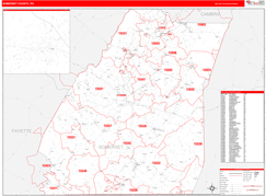 Somerset County, PA Digital Map Red Line Style