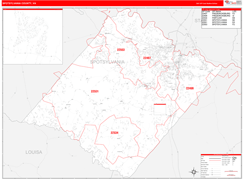 Spotsylvania County, VA Digital Map Red Line Style