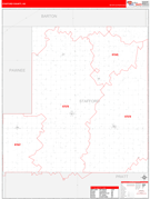 Stafford County, KS Digital Map Red Line Style