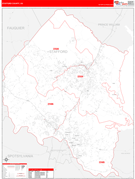Stafford County, VA Digital Map Red Line Style