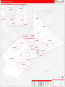 Stanislaus County, CA Digital Map Red Line Style