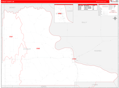 Stanley County, SD Digital Map Red Line Style