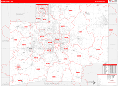 Stark County, OH Digital Map Red Line Style