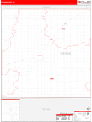 Stevens County, KS Digital Map Red Line Style