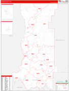 Stevens County, WA Digital Map Red Line Style