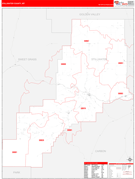 Stillwater County, MT Digital Map Red Line Style