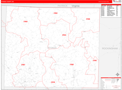 Stokes County, NC Digital Map Red Line Style