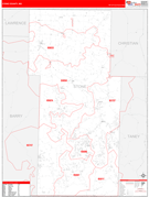 Stone County, MO Digital Map Red Line Style