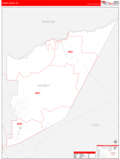 Storey County, NV Digital Map Red Line Style