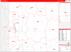 Story County, IA Digital Map Red Line Style