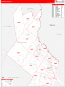 Strafford County, NH Digital Map Red Line Style