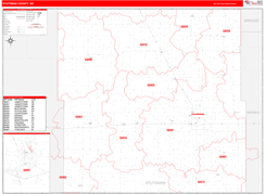 Stutsman County, ND Digital Map Red Line Style