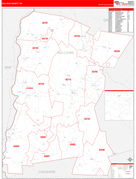 Sullivan County, NH Digital Map Red Line Style