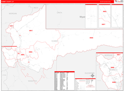 Summit County, UT Digital Map Red Line Style