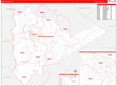 Sumter County, SC Digital Map Red Line Style