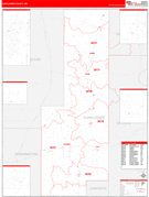 Sunflower County, MS Digital Map Red Line Style