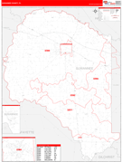 Suwannee County, FL Digital Map Red Line Style