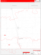 Swisher County, TX Digital Map Red Line Style