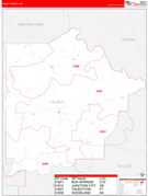 Talbot County, GA Digital Map Red Line Style