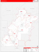 Talladega County, AL Digital Map Red Line Style