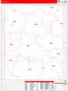 Tama County, IA Digital Map Red Line Style