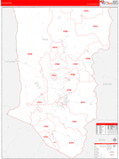 Taos County, NM Digital Map Red Line Style