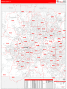 Tarrant County, TX Digital Map Red Line Style