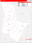 Tattnall County, GA Digital Map Red Line Style