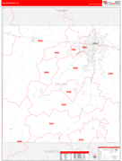 Taylor County, TX Digital Map Red Line Style