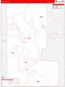 Teller County, CO Digital Map Red Line Style