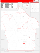 Terrell County, GA Digital Map Red Line Style